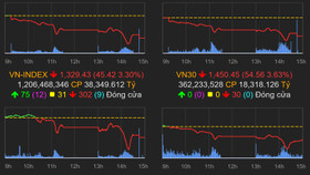 Kỷ lục hơn 2,1 tỷ USD đổ vào thị trường chứng khoán trong phiên giảm điểm mạnh