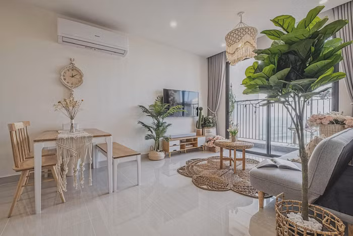 Nhà decor mây, tre, lục bình