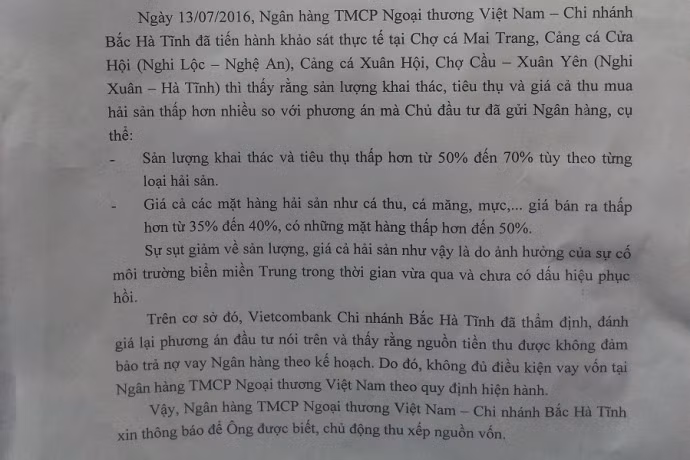 Vietcombank Bắc Hà Tĩnh nói gì về việc không cho ngư dân vay vốn ảnh 1