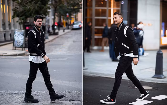 Phối đồ cùng áo khoác bóng chày thu hút mọi ánh nhìn