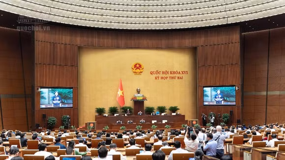 Toàn cảnh phiên thảo luận ở hội trường chiều 29/10