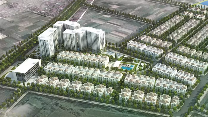 Phối cảnh nhà ở xã hội tại ô đất CT thuộc dự án khu nhà ở Minh Đức, tại xã Mê Linh