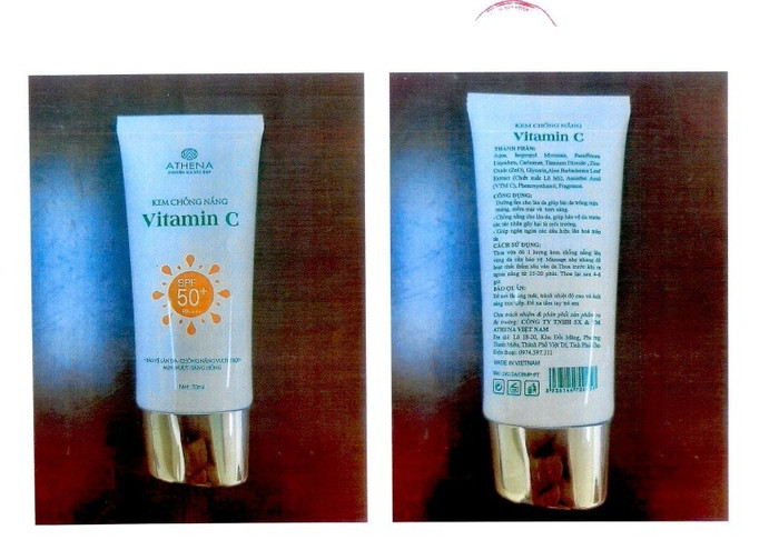 Mẫu kem chống nắng giả Vitamin C do Công ty TNHH Sản xuất và Thương mại Athena Việt Nam chịu trách nhiệm phân phối mau-kem-chong-nang-gia-vitamin-c.jpg