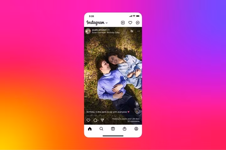 Instagram thử nghiệm tính năng toàn màn hình tương tự như Tiktok