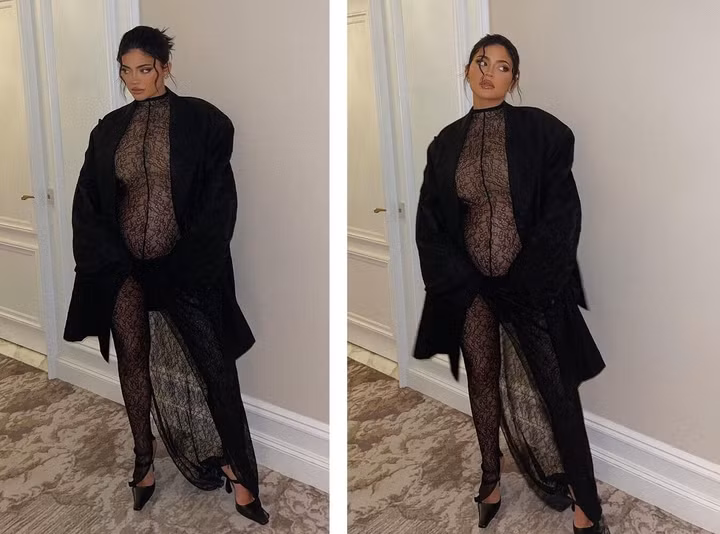 Thời trang đầm bầu xuyên thấu của nữ triệu phú Kylie Jenner