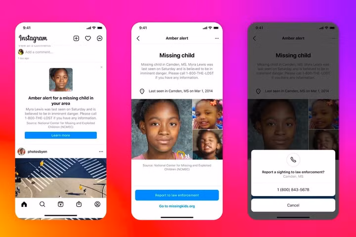 Instagram ra mắt tính năng AMBER, cung cấp dữ liệu để giúp tìm trẻ em bị mất tích