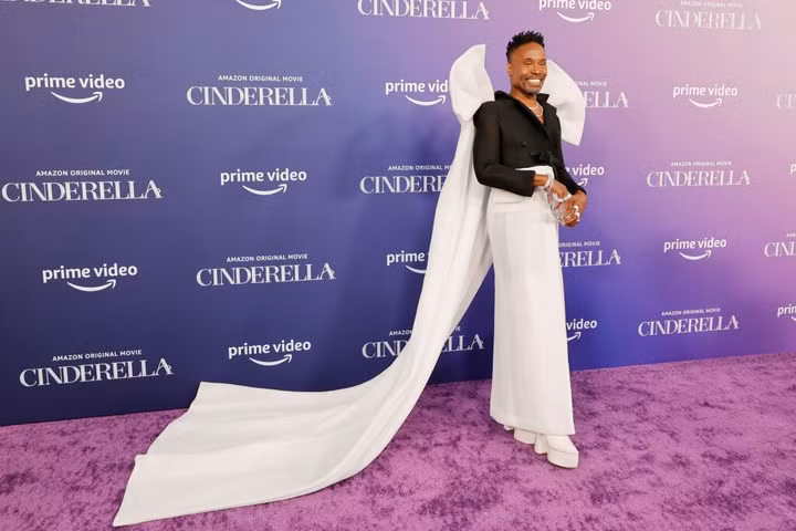 Billy Porter diện đầm đính nơ, nổi bật trên thảm đỏ ra mắt Cinderella