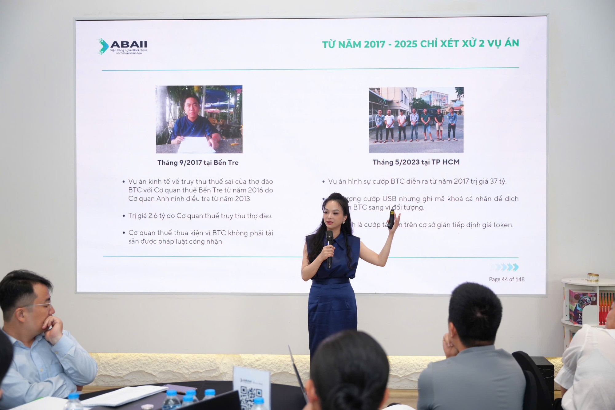 Bà Nguyễn Vân Hiền, Phó Chủ tịch kiêm Tổng Thư ký Hiệp hội Blockchain Việt Nam, Phó Viện trưởng Viện ABAII chia sẻ tại khoá học img-4785.jpg