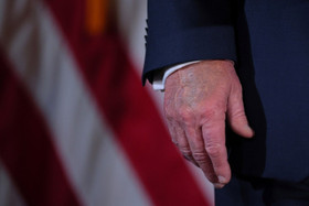 Hình ảnh cho thấy mu bàn tay của ông Trump bị bầm tím. Ảnh: Reuters