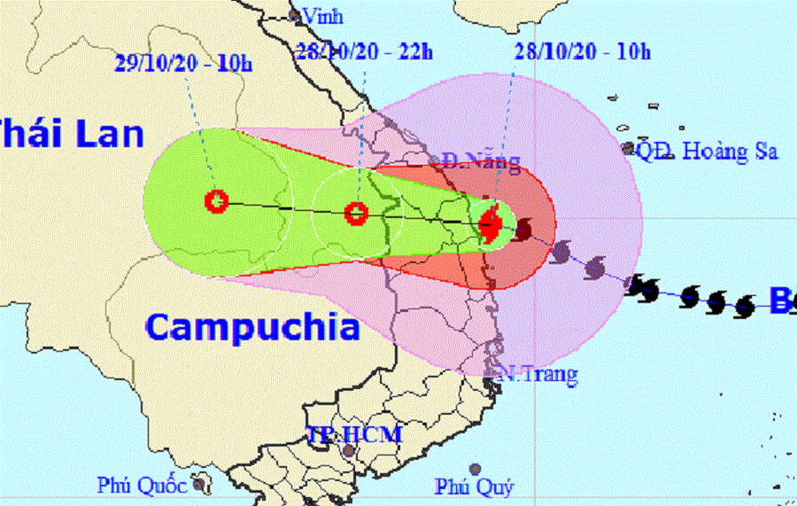 Bão số 9 giật cấp 15 đổ bộ từ Đà Nẵng-Phú Yên