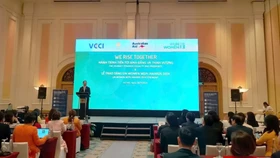 Ông Nguyễn Quang Vinh, Phó Chủ tịch Liên đoàn Thương mại và Công nghiệp Việt Nam (VCCI) phát biểu tại sự kiện