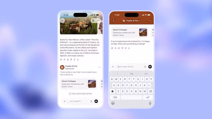 ChatGPT bắt đầu hiển thị quảng cáo