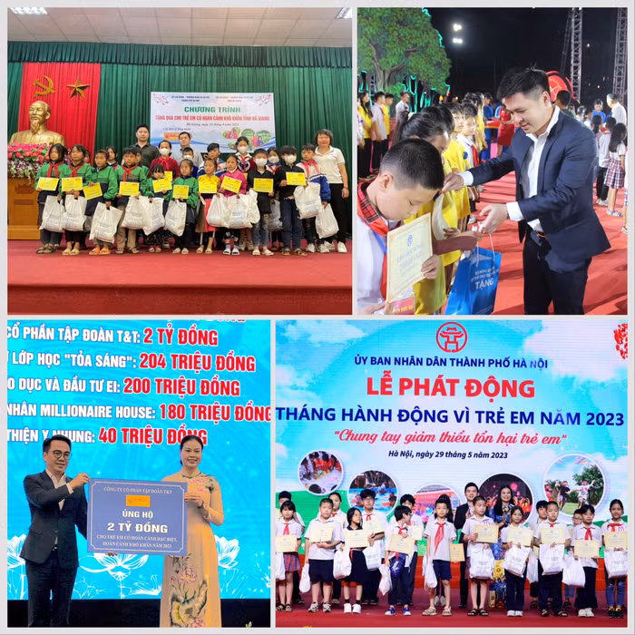T&T Group luôn dành sự quan tâm đặc biệt đối với những hoàn cảnh khó khăn, trong đó có trẻ em nghèo