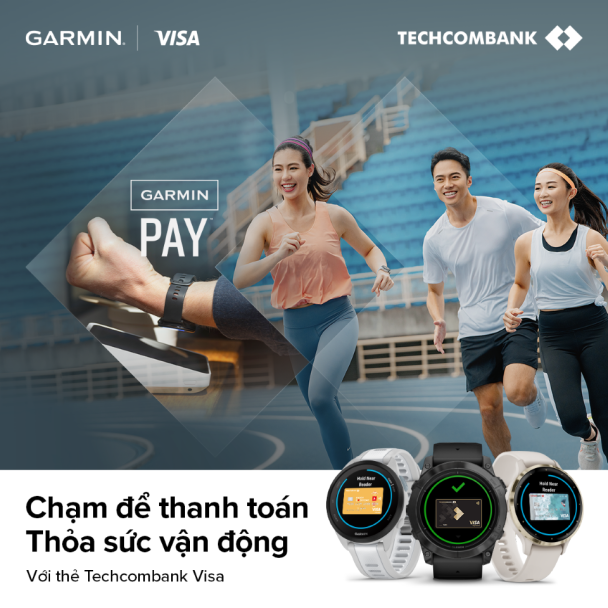 Techcombank mang trải nghiệm thanh toán một chạm garmin pay đến với người dùng