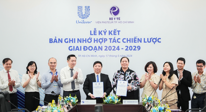 Toàn cảnh lễ ký kết Bản ghi nhớ hợp tác chiến lược giai đoạn 2024 - 2029 của Unilever Việt Nam và Viện Pasteur TP.HCM