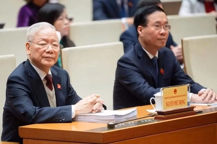 Tổng bí thư Nguyễn Phú Trọng và Chủ tịch nước Võ Văn Thưởng dự phiên khai mạc.