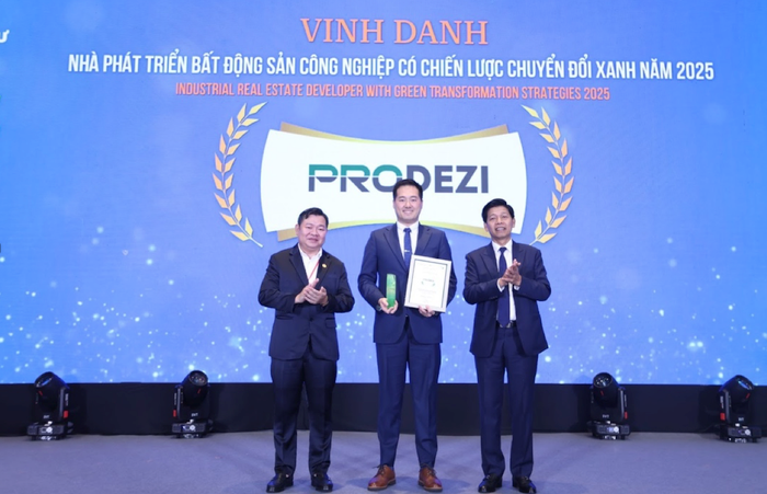 Prodezi nhận danh hiệu “Nhà phát triển bất động sản công nghiệp có chiến lược chuyển đổi xanh năm 2025”