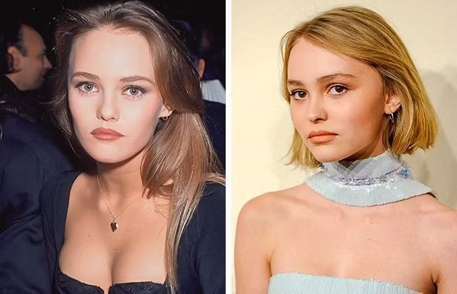 Vanessa Paradis (năm18 tuổi) và Lily-Rose Depp (16 tuổi) đều sở hữu gương mặt rất đặc biệt.