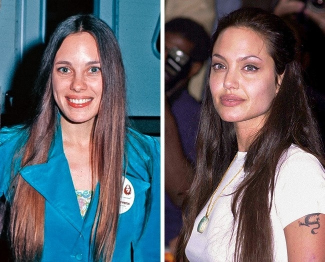 Marcheline Bertrand (năm 22 tuổi) và Angelina Jolie (năm 26 tuổi) với 2 cá tính khác nhau nhưng đường nét khuôn mặt giống nhau vô cùng hấp dẫn. Marcheline Bertrand (năm 22 tuổi) và Angelina Jolie (năm 26 tuổi) với 2 cá tính khác nhau nhưng đường nét khuôn mặt giống nhau vô cùng hấp dẫn.