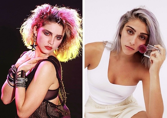 Madonna (năm 25 tuổi) và Lourdes Ciccone Leon (17 tuổi) có chung cặp lông mày, đôi mắt cá tính, nổi loạn. Madonna (năm 25 tuổi) và Lourdes Ciccone Leon (17 tuổi) có chung cặp lông mày, đôi mắt cá tính, nổi loạn.