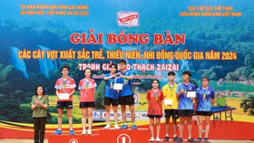 Bóng bàn CAND - T&T về nhất toàn đoàn với 14 huy chương vàng giải trẻ quốc gia