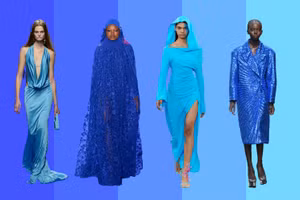 Xu hướng thời trang sắc xanh lam đang phủ sóng khắp các sàn diễn