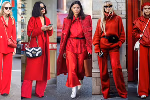 Gợi ý thời trang cùng sắc đỏ mùa lễ hội cuối năm