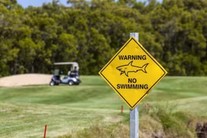 Bên trong sân golf duy nhất có hồ cá mập hung tợn nguy hiểm nhất thế giới