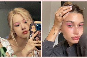 Kẻ mắt neon rực rỡ như Hailey Bieber và Rosé