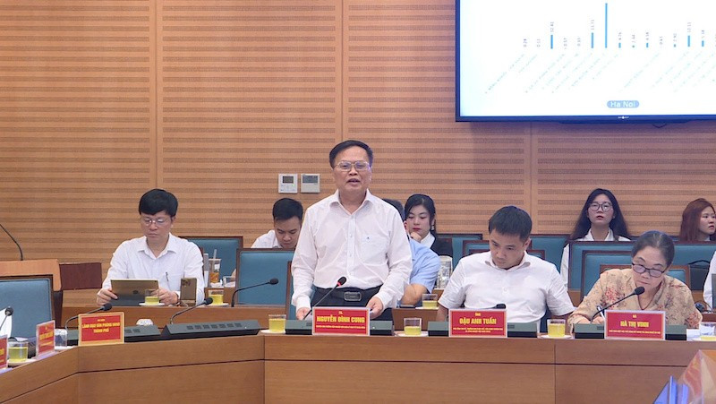 Tiến sĩ Nguyễn Đình Cung, nguyên Viện trưởng Viện Nghiên cứu quản lý kinh tế Trung ương phát biểu tại Hội thảo ong-cung.jpg