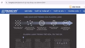 Hình ảnh ứng dụng Plasma lạnh trong thẩm mỹ da liễu được Công ty Trung Mỹ giới thiệu trên website