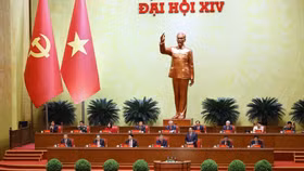 Thủ tướng Phạm Minh Chính điều hành phiên bế mạc Đại hội. Ảnh: TTXVN