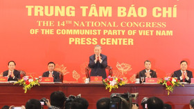 Tổng Bí thư Tô Lâm chủ trì họp báo quốc tế công bố kết quả Đại hội XIV của Đảng. Ảnh: Hồng Nguyên