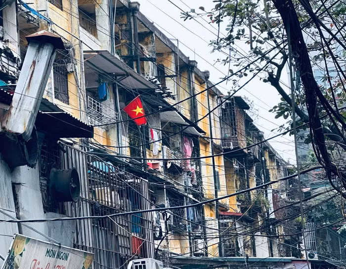 Một góc khu tập thể Nghĩa Tân