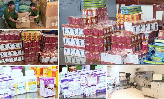 Gần 10 tấn là sản phẩm và nguyên liệu làm thuốc giả bị Công an Thanh Hoá thu giữ