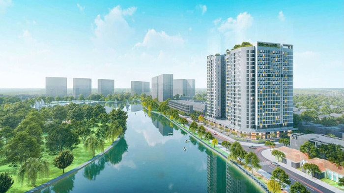 Phối cảnh tổng thể dự án nhà ở xã hội Rice City Long Châu (Hà Nội)