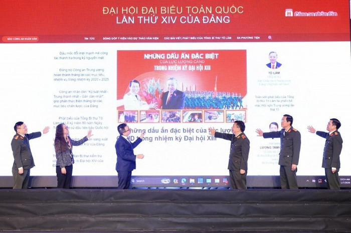 Giao diện Chuyên trang "Đại hội đại biểu toàn quốc lần thứ 14 của Đảng" trên Báo điện tử CAND
