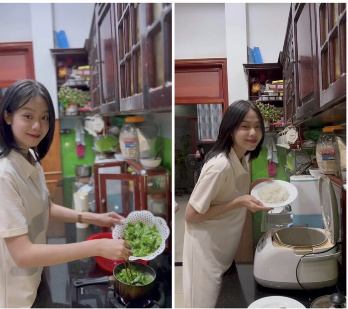 Khu vực bếp cũng rất đơn giản, có thể bắt gặp ở bất cứ gia đình nào