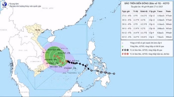 Dự báo bão số 15 liên tục đổi hướng, diễn biến rất khó lường