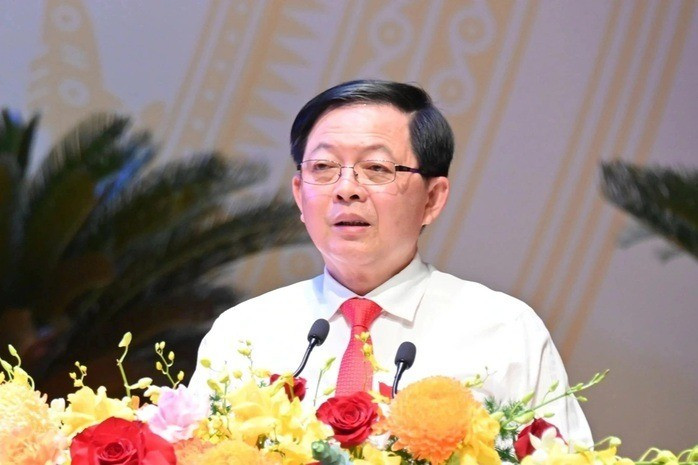Ông Hồ Quốc Dũng phát biểu tại Đại hội đại biểu Đảng bộ tỉnh Gia Lai lần thứ 1, nhiệm kỳ 2025-2030, diễn ra ngày 3/10