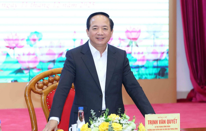 Ông Trịnh Văn Quyết, Bí thư Trung ương Đảng, Trưởng ban Tuyên giáo và Dân vận Trung ương