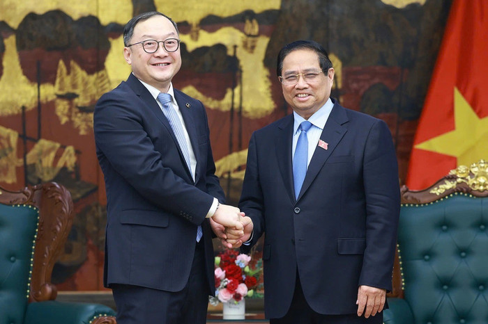 Thủ tướng Phạm Minh Chính tiếp ông Châu Gia Nghĩa, Chủ tịch châu Á - Thái Bình Dương của Tập đoàn Xây dựng Điện lực Trung Quốc 