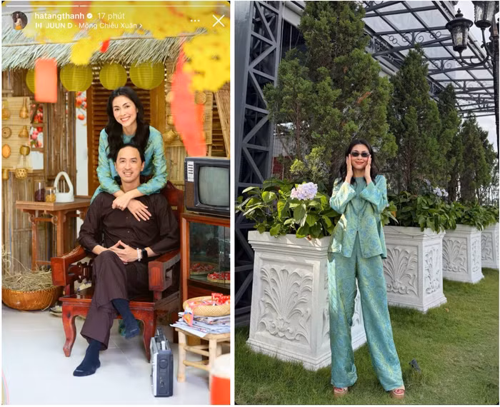 Tăng Thanh Hà và chồng check in tiểu cảnh trang trí bên trong khuôn viên biệt thự nhà tỷ phú Johnathan Hạnh Nguyễn