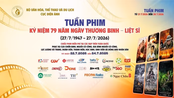 190 cụm rạp trên cả nước chiếu phim miễn phí dịp 27/7