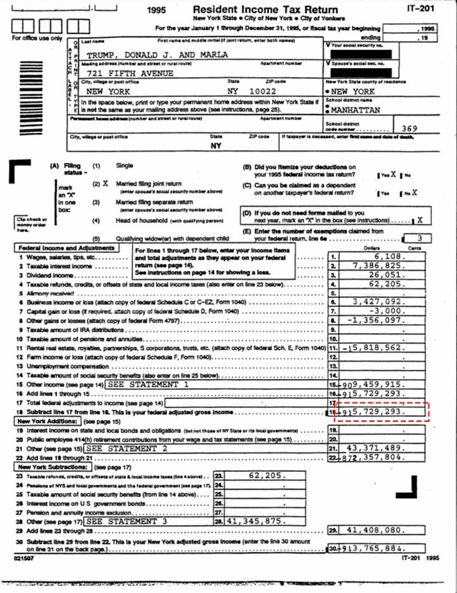 Tình tiết ly kỳ sau vụ lộ hồ sơ thuế chấn động của ông Trump ảnh 1 Tình tiết ly kỳ sau vụ lộ hồ sơ thuế chấn động của ông Trump ảnh 1