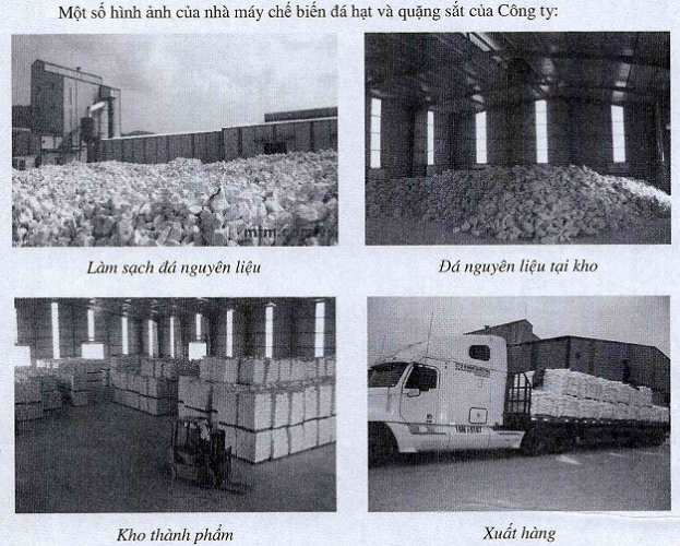 Bức ảnh “Làm sạch đá nguyên liệu” trên bản cáo bạch đăng ký giao dịch Upcom của MTM vẫn còn tên website của CTCP Khoáng sản Miền Trung.