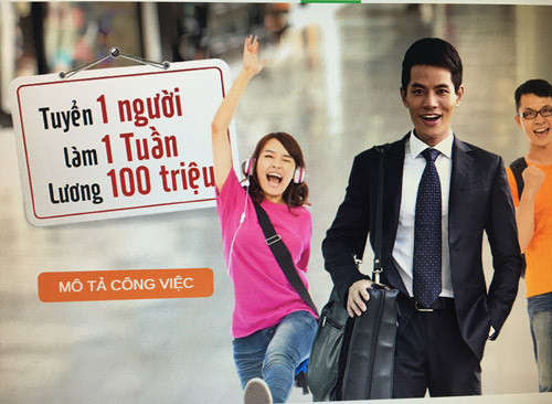 Thông tin đăng tuyển của VPBank. Ảnh chụp màn hình