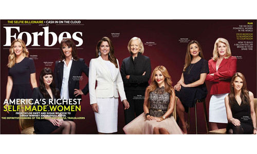 Trang bìa cho danh sách Những phụ nữ tự thân giàu nhất thế giới của Forbes. Ảnh:Forbes