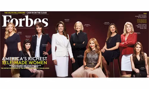 Trang bìa cho danh sách Những phụ nữ tự thân giàu nhất thế giới của Forbes. Ảnh:Forbes