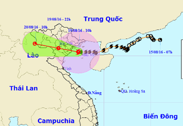 Dự báo đường đi và khu vực ảnh hưởng của bão Dianmu. Ảnh: NCHMF. Dự báo đường đi và khu vực ảnh hưởng của bão Dianmu. Ảnh: NCHMF.